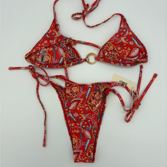 Red Floral Bikini Set - Picture 2 of 3